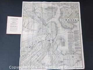 Old Paper: "New Maps of Boston; 1883 by Tilly Haynes; produced for The United States Hotel Co. ; 17 x 19" 