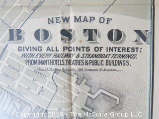 Old Paper: "New Maps of Boston; 1883 by Tilly Haynes; produced for The United States Hotel Co. ; 17 x 19" 