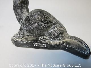 Hand carved soapstone seal and walrus; signed by the artist