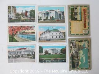 Collection of (6) Vintage Post Cards of Washington DC and (2) post card booklets