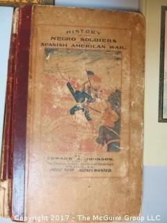 Collection of books including "Negro Soldiers of the Spanish American War"