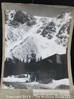 8" x 10" professional B&W photo, 1952, labeled "Hillmans Highway on Boot Spur, Tuckerman Ravine, cover photo of Dec. 1952 "Appalachian" Magazine, signed Sheila S. Irwin 