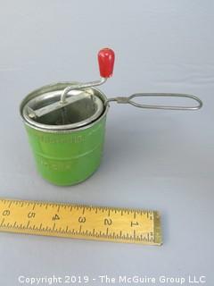 Flour Sifter; green paint; made in France