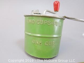 Flour Sifter; green paint; made in France