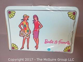 1965 Barbie and Francie doll carrier and (5) dolls 