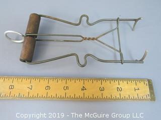 Wood handled canning tongs