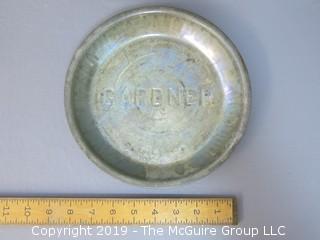 Pie Tin; marked Gardner