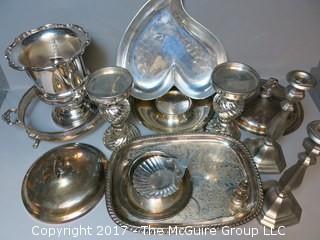 Collection of silverplate and pewter