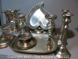 Collection of silverplate and pewter