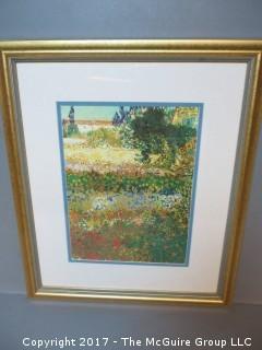 (5) framed art photos, matted under glass  