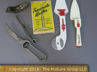 Collection of Vintage Kitchen Utensils including Fish Shears 