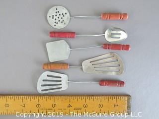 Children's (5) Toy Spatulas; all wood handled