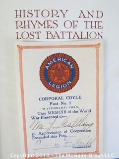 History and Rhymes of the Lost Battalion; American Legion; World War I