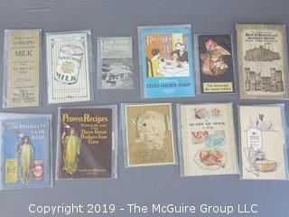 1920's Collection of Food Pamphlets and Recipe Books