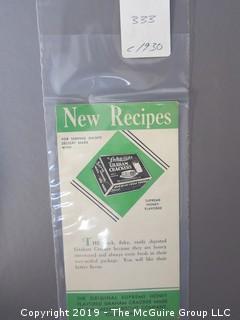 1930's Collection of Food Pamphlets and Recipe Books