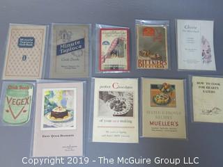 1920's Collection of Food Pamphlets and Recipe Books