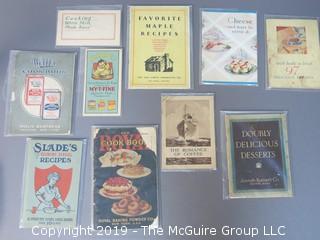 1920's Collection of Food Pamphlets and Recipe Books