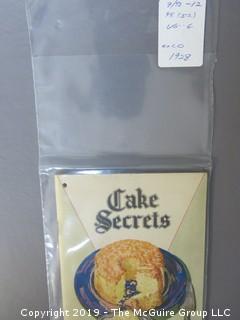 1920's Collection of Food Pamphlets and Recipe Books