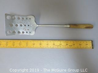 A&J Slotted Spatula with wood handle; unpainted