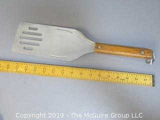 Slotted Spatula with wood handle; unpainted