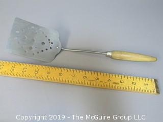 Slotted Spatula with wood handle; unpainted