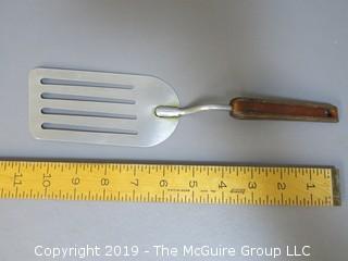 Slotted Spatula with wood handle; unpainted