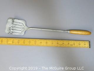 Slotted Spatula with wood handle; unpainted