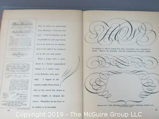 Book Title: "The Script Letter: Its Form, Construction and Application";  author Tommy Thompson; 1947; published by The Studio Ltd., London  WILL SHIP