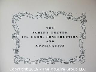 Book Title: "The Script Letter: Its Form, Construction and Application";  author Tommy Thompson; 1947; published by The Studio Ltd., London  WILL SHIP