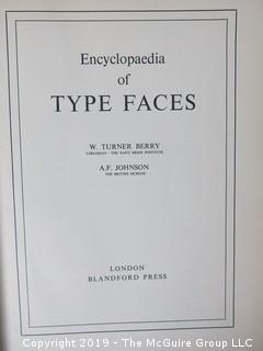 Book Title: "Encyclopedia of Typefaces"; authored by W. Turner Berry and A.F. Johnson; 1953; Blandford Press Ltd; London