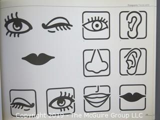 Book Title: "Visual Elements 1: Pictograms"; produced by Blount and Co, NJ and published by Rockport, MA;  1988