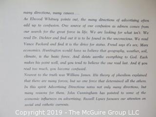 Book Title: "Advertising Directions 2: Trends in Visual Advertising"; edited by Arthur Hawkins and Edward Gottschall; published by Art Directions Book Co., New York; 1961