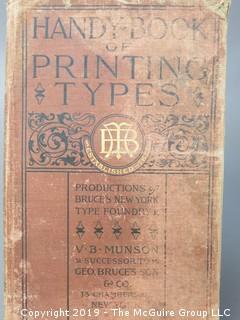 Trade Catalog: "Handbook of Printing Types: Specimens For Printers"; Bruce's New York Type Foundry; offered by V. B. Munson, successors to Geo. Bruce's and Sons; New York;   WILL SHIP