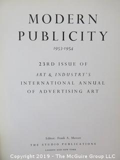 Book Title: "Modern Publicity: 1953-54, 23rd Issue of Art and Industry's International Annual of Advertising Art"; edited by Frank A. Mercer; published by The Studio, London and New York; 