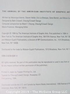 Book Title: "AIGA Graphic Design USA: 15 -The Annual of the American Institute of Graphic Arts"; published by Watson-Guptill, New York;  1994  WILL SHIP