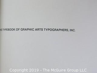 Book Title: "Vol. I and II; Graphic Arts Typebooks (serif faces, sans serifs, square serifs and misc. faces); the specimen book of Graphics Arts Typographers, Inc., New York; 1965 