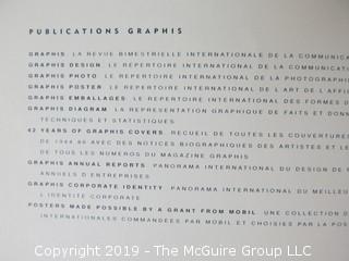 Book Title: "Graphics Logo 1: The International Survey of Logo Design"; creative director and publisher B. Martin Pedersen; printed by Graphics Press Corp. of Switzerland; 1991