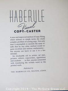 Book Title: "Haberule Visual Copy-Caster"; published by The Haberule Co; 1954