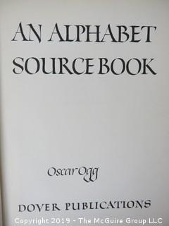 Book Title: "An Alphabet Source Book"; authored by Oscar Ogg; published by Dover; 1947 WILL SHIP