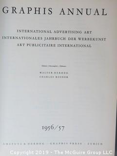 Book Title: "Graphis Annual: 1956-57; International Advertising Art; edited by Amstutz and Herdeg; published by Graphis Press; distributed in USA by Hastings House; 1956