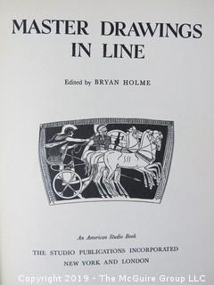 Book Title: "Master Drawings in Line"; authored by Bryan Holme; published by The Studio Publications, London; 1948