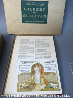 Book Title: "The First Night: Gilbert and Sullivan"; containing complete librettos of the fourteen operas, exactly as presented at their premiere performances; together with facsimiles of the First Night Programmes; published by The Heritage Press, New York; 1958 