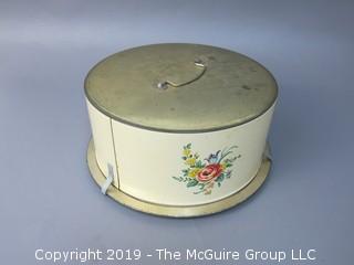 Vintage Cake Tin Carrier; marked Decoware