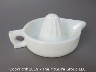 Milk Glass Sunkist Juicer/Reamer