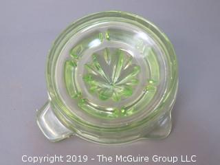 Vaseline Depression Glass Juicer/Reamer