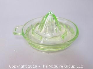 Vaseline Depression Glass Juicer/Reamer