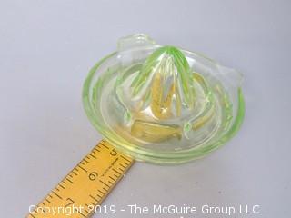 Vaseline Depression Glass Juicer/Reamer