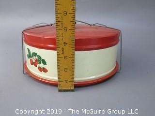 Vintage Stenciled Cake Tin Carrier 