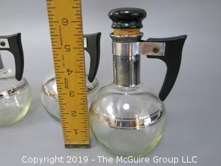 (3) Individual Glass Coffee Pots; 1 missing lid