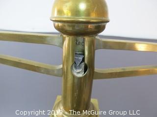 24" tall Old Brass Scale; marked "N & C"; "#5", "10kg"